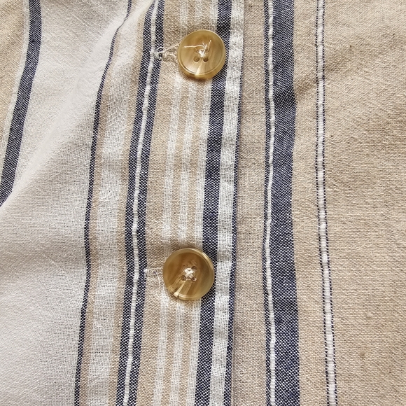 Everly Button Up Striped Mini Skirt - Picture 3 of 6